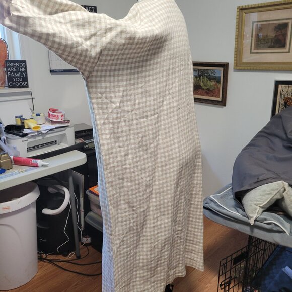 NWT Eskandar Oversized European Tan & White Plaid Dress - Picture 10 of 10